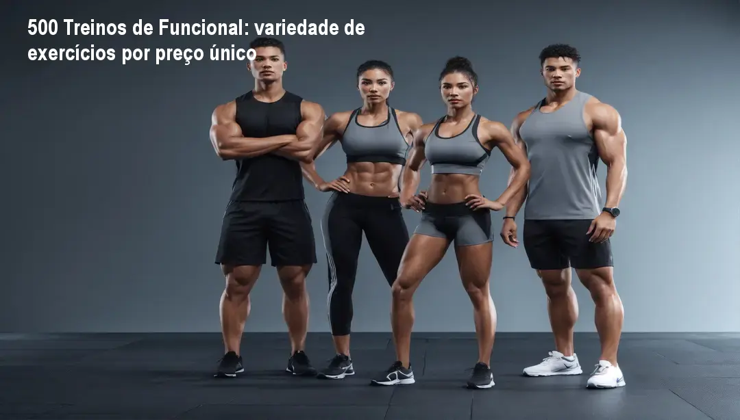 Tela do programa 500 Treinos de Funcional mostrando variedade de exercícios em vídeo