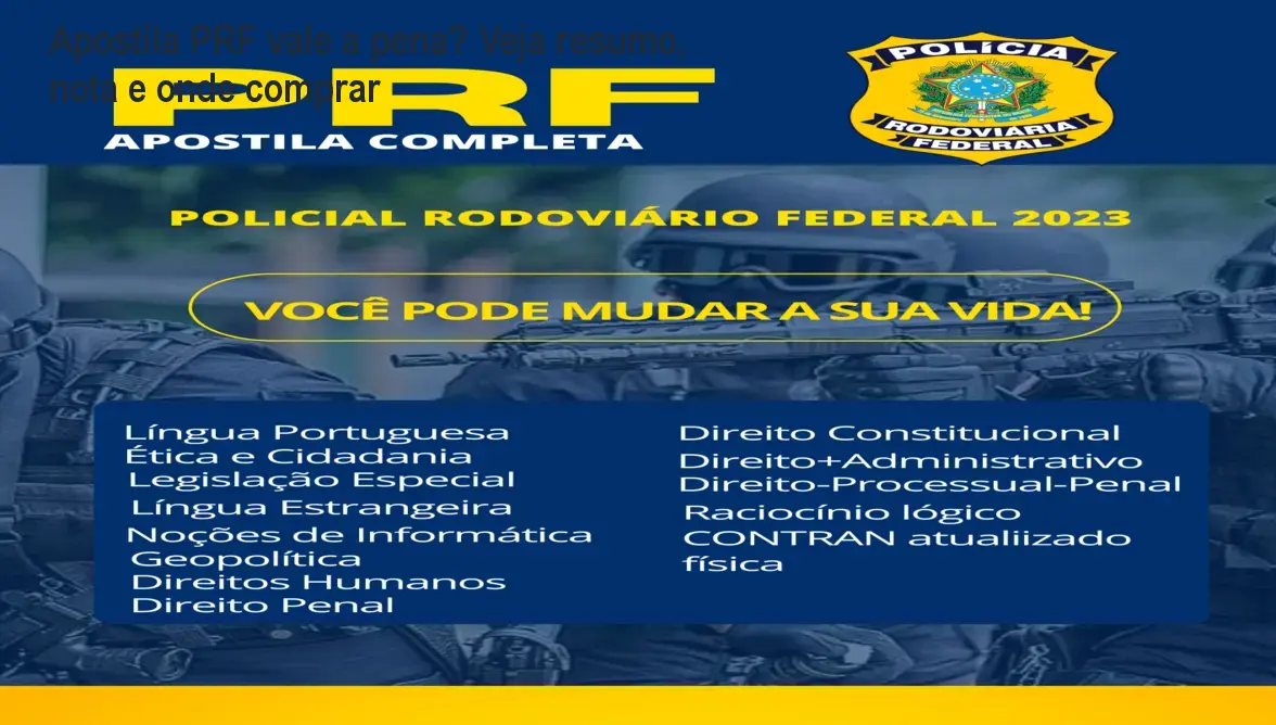 Capa ilustrativa de material de estudo para o concurso da Polícia Rodoviária Federal