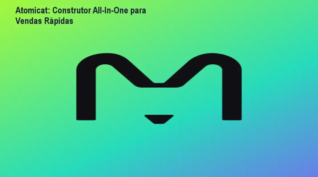 Tela da Atomicat mostrando editor drag‑and‑drop com checkout integrado