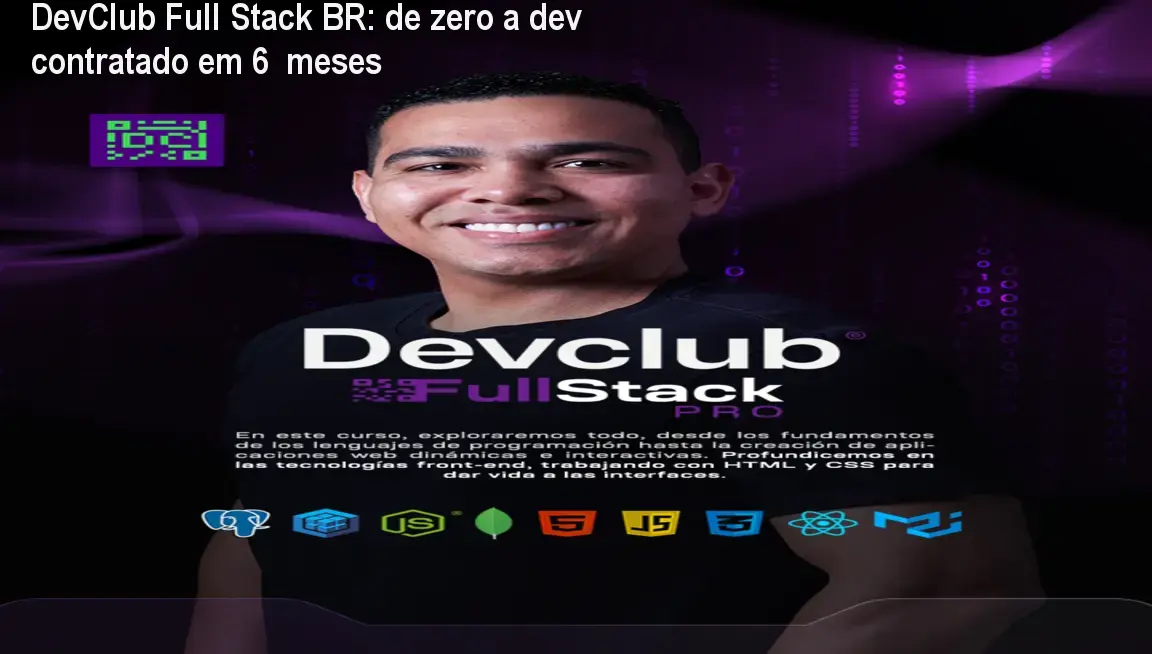 Estudante usando o DevClub Full Stack BR com suporte 24h e foco em conseguir a primeira vaga