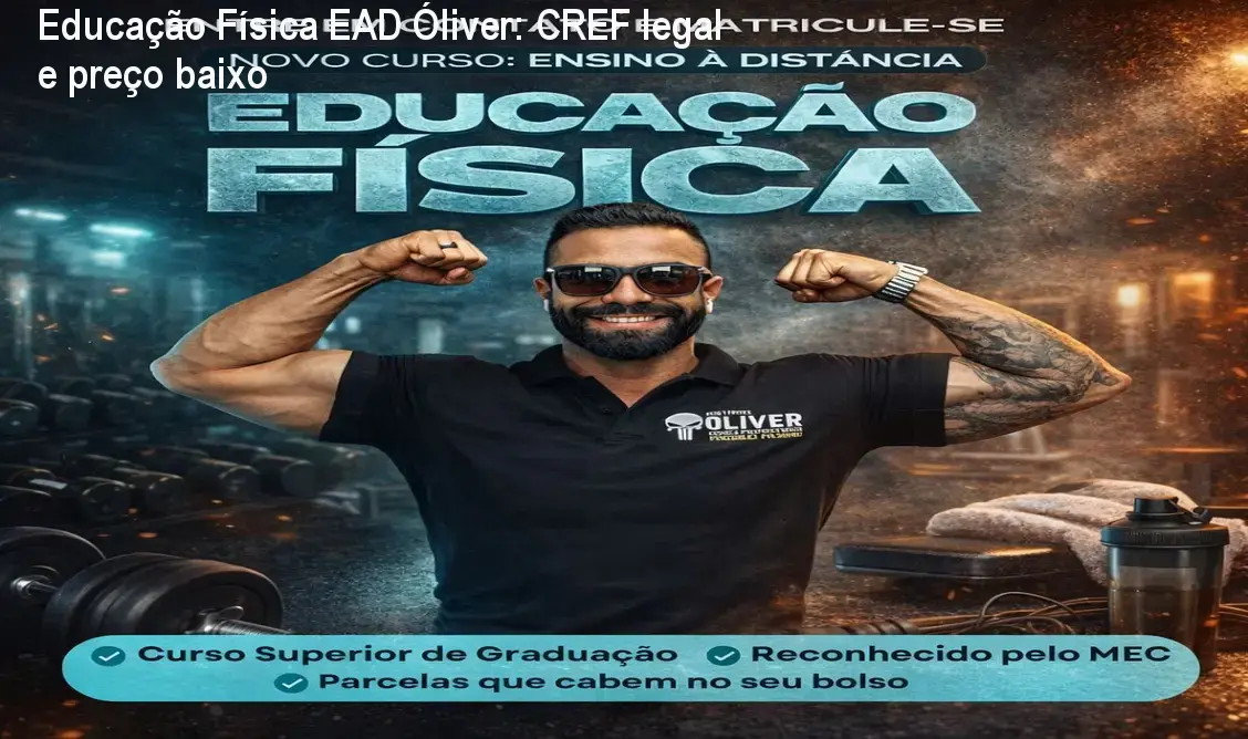 Aluno estudando Educação Física EAD do Instituto Óliver com foco em certificado CREF