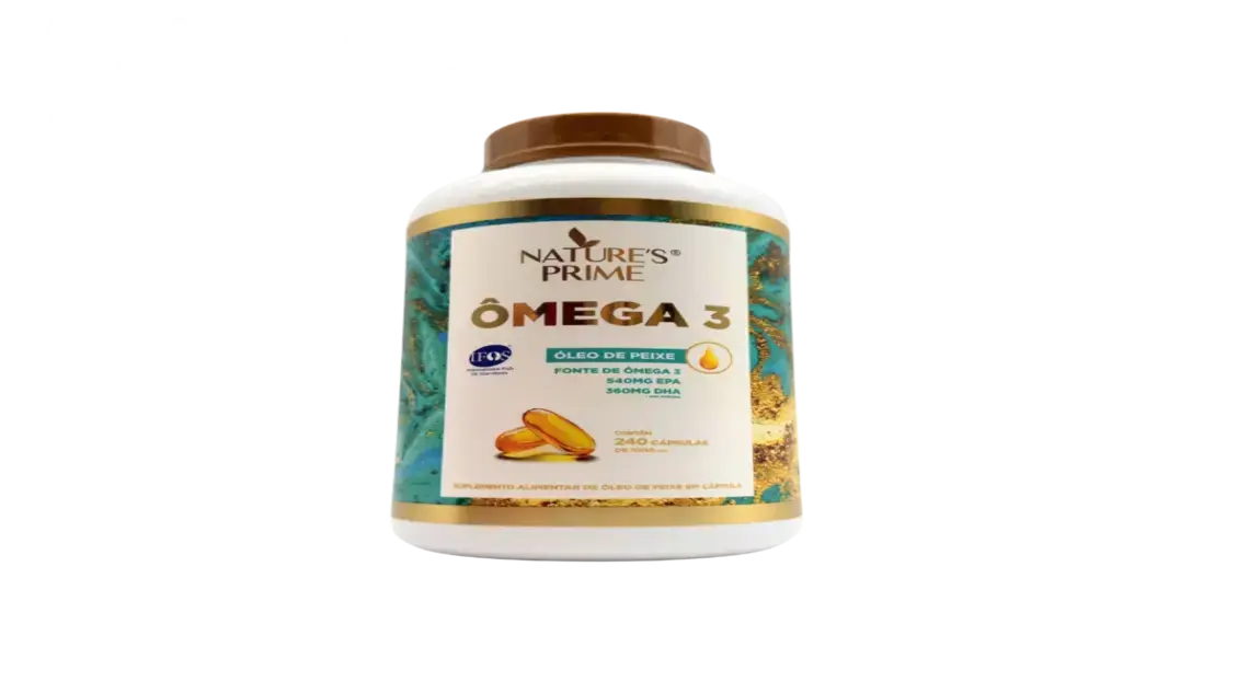 omega 3 natures prime uso cardiovascular Ômega 3 Nature's Prime: Benefícios Cardíacos, Articulares e Cognitivos em 60 Dias Cápsulas de Ômega 3 Nature's Prime sobre mesa, destacando saúde do coração e das articulações