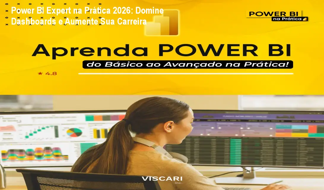 Tela de dashboard criado no curso Power BI Expert na Prática 2026 mostrando análise de vendas real