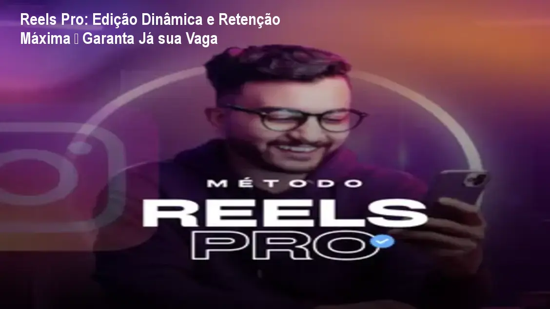 Tela de celular mostrando edição de reels com templates prontos e áudio dinâmico usando o Reels Pro