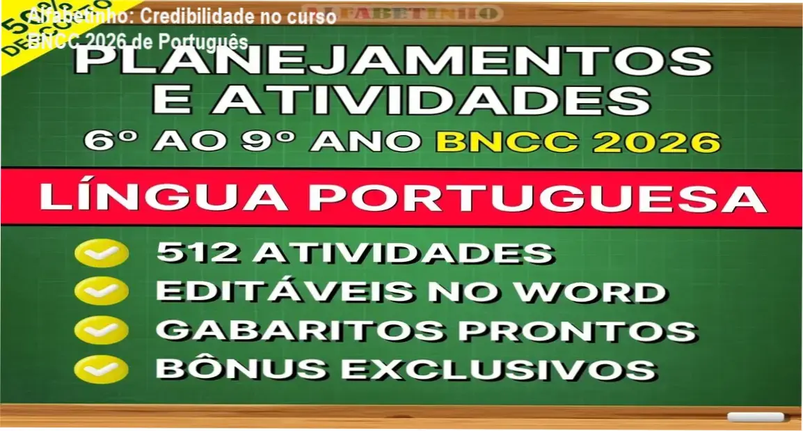 Alfabetinho – custo-benefício do curso de Planejamentos e Atividades de Português BNCC 2026