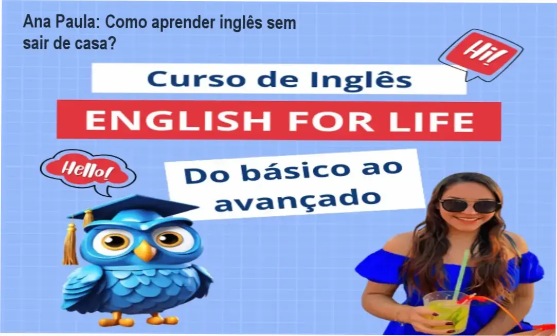 Capa do curso English For Life de Ana Paula, mostrando método prático para aprender inglês online