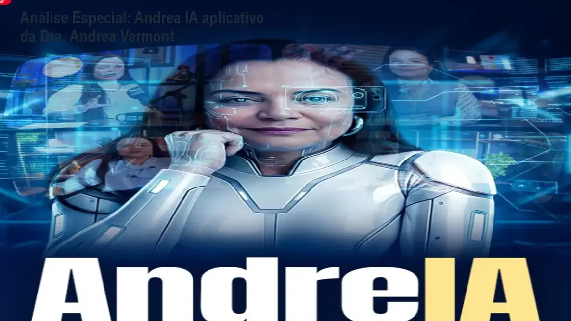 Capa informativa sobre o tema Andrea IA aplicativo da Dra. Andrea Vermont