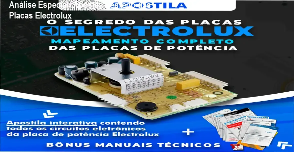 Capa informativa sobre o tema Apostila Segredo das Placas Electrolux