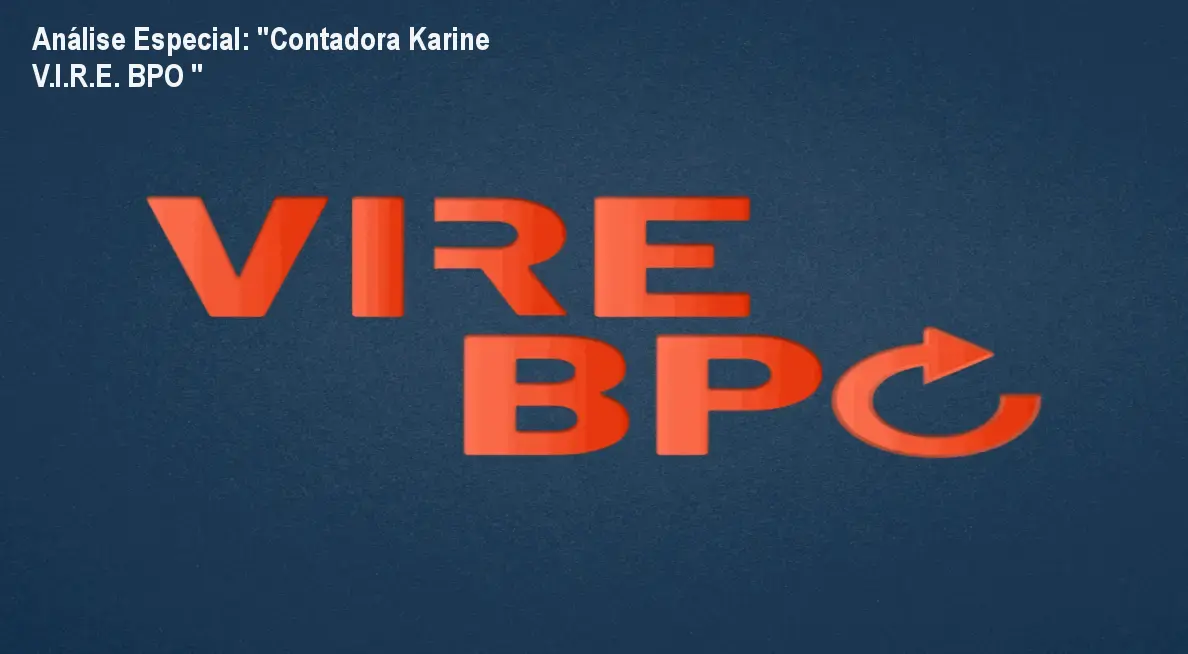 Capa informativa sobre o tema "Contadora Karine V.I.R.E. BPO "