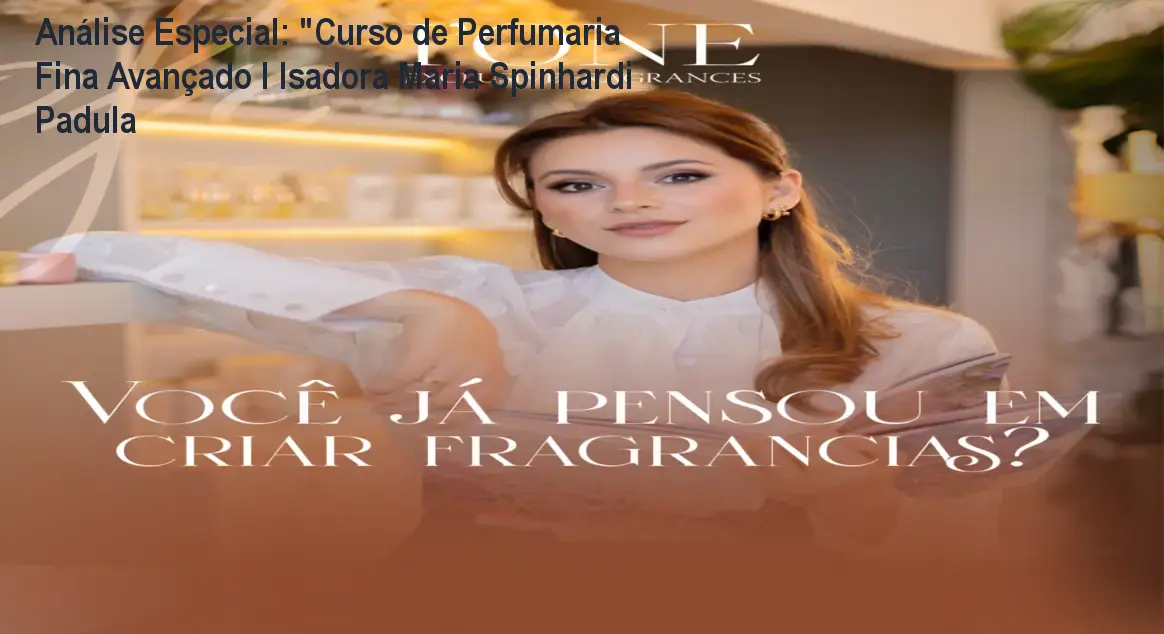 Capa informativa sobre o tema "Curso de Perfumaria Fina Avançado I Isadora Maria Spinhardi Padula