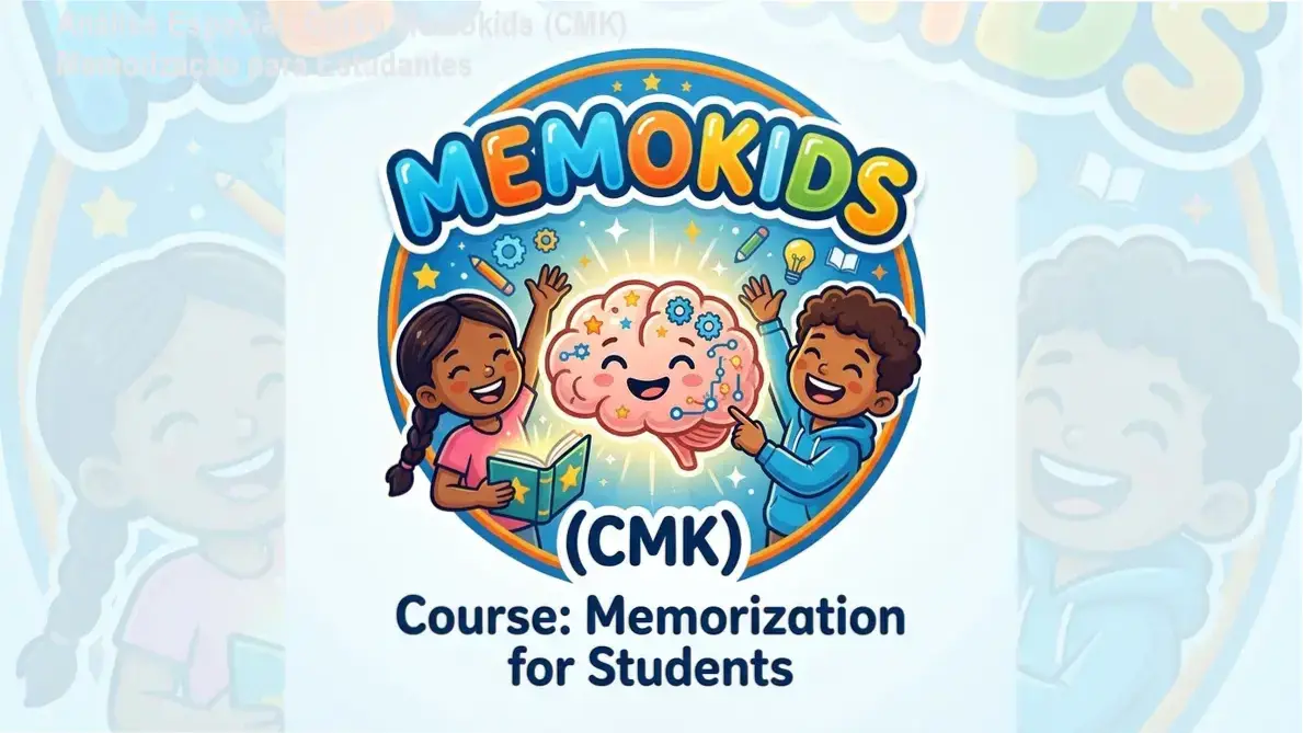 Capa informativa sobre o tema Curso Memokids (CMK) Memorização para Estudantes