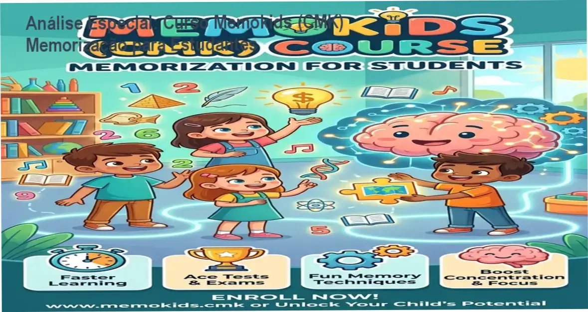 Capa informativa sobre o tema Curso Memokids (CMK) Memorização para Estudantes