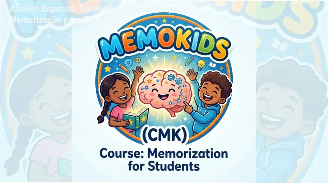 Capa informativa sobre o tema Curso Memokids (CMK) Memorização para Estudantes