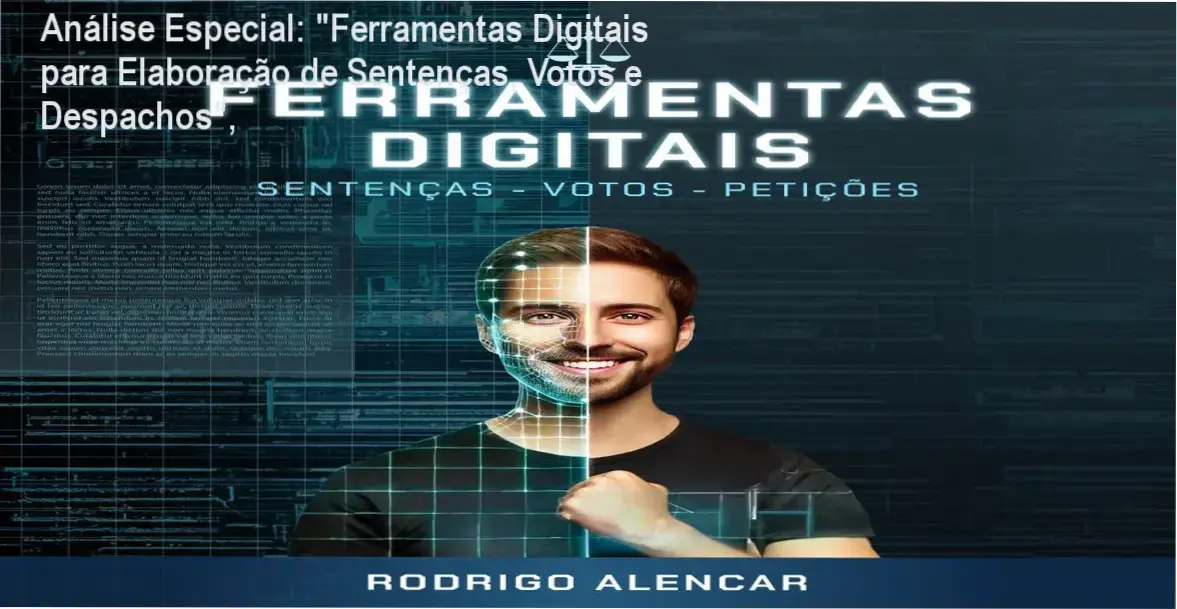 Capa informativa sobre o tema "Ferramentas Digitais para Elaboração de Sentenças, Votos e Despachos",