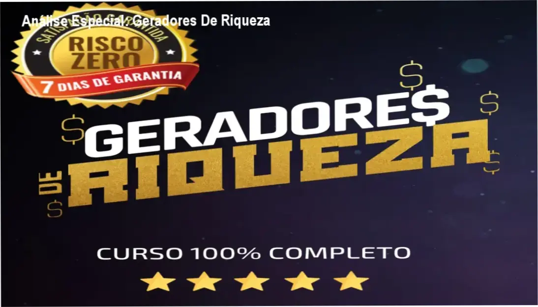 Capa informativa sobre o tema Geradores De Riqueza