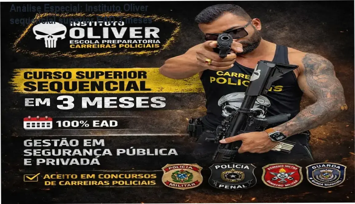 Capa informativa sobre o tema Instituto Oliver sequencial superior EAD 3 meses