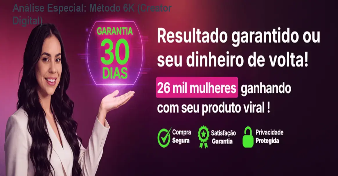 Capa informativa sobre o tema Método 6K (Creator Digital)