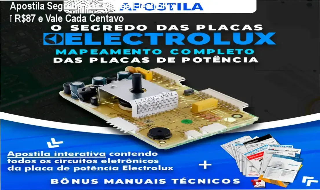 Apostila Segredo das Placas Electrolux de Doglas Hollas – custo‑benefício R$87