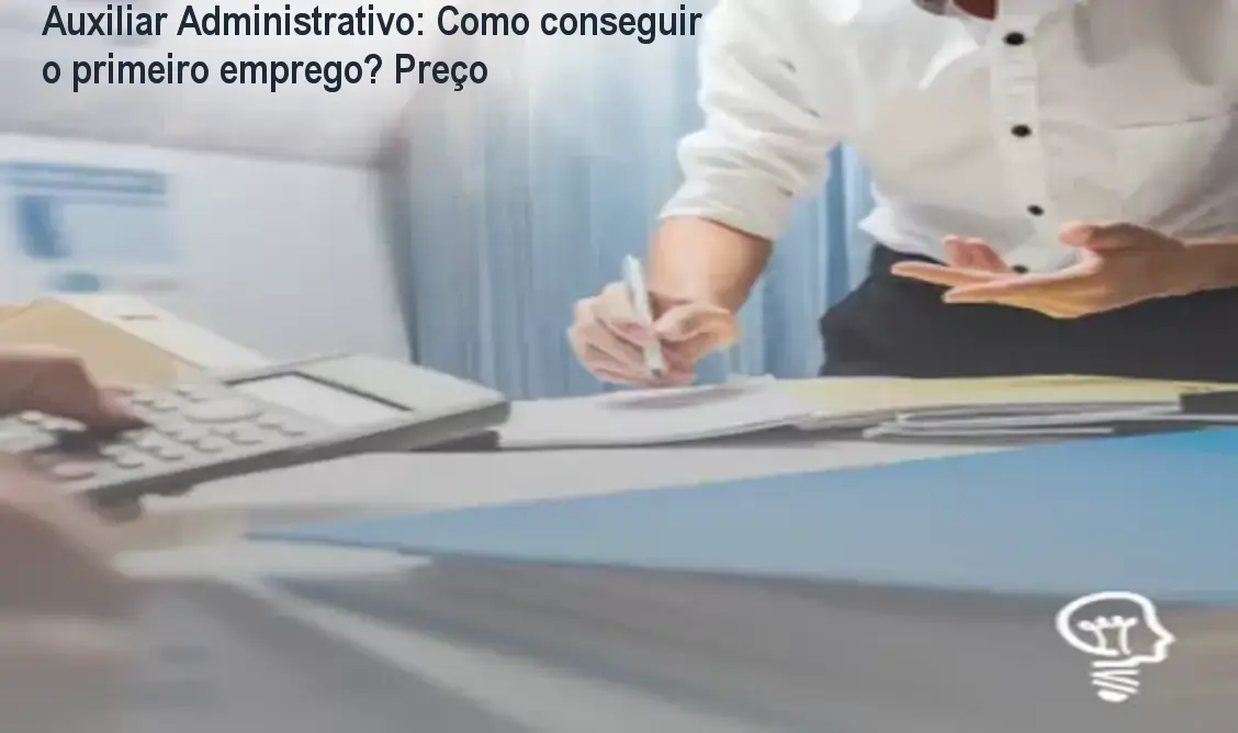 Imagem do curso Auxiliar Administrativo mostrando aulas online e certificado
