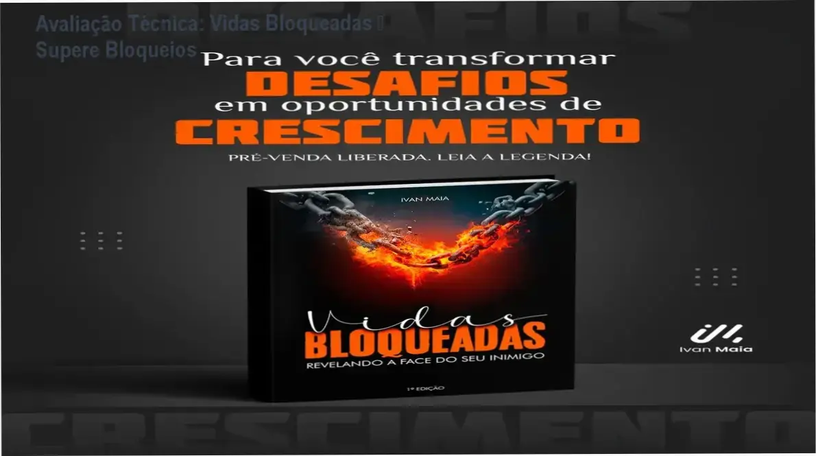 Capa do e‑book Vidas Bloqueadas mostrando diagnóstico de bloqueios emocionais