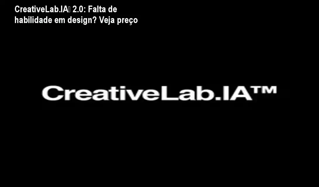 Tela exibindo o CreativeLab.IA™ 2.0 criando artes comerciais com IA em poucos minutos