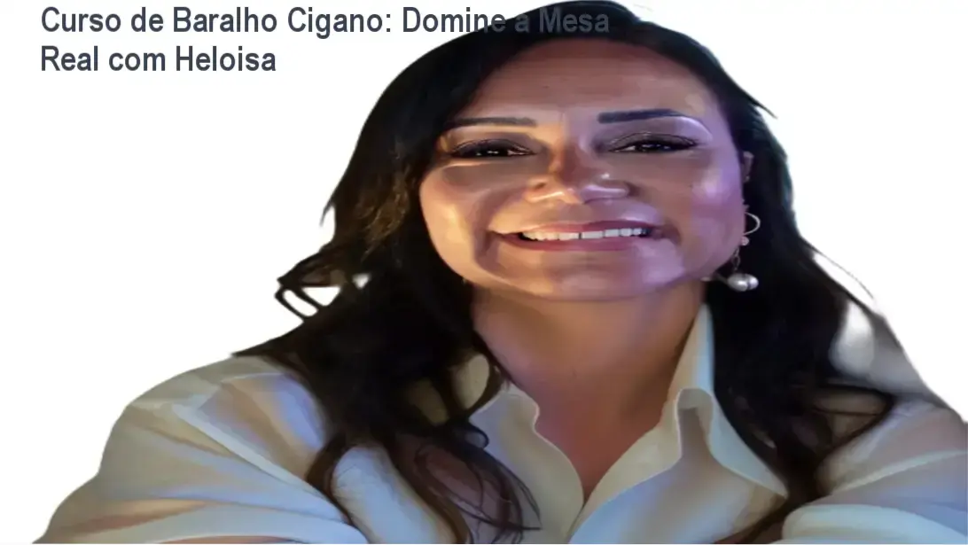 Imagem do Curso de Baralho Cigano de Heloisa Helena mostrando cartas e suporte vitalício