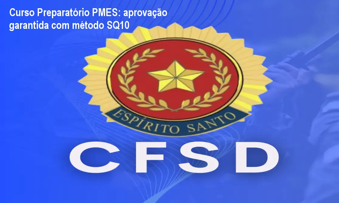 curso preparatorio pmes sq10 metodo ativo aprovacao jpg Curso Preparatório PMES: aprovação garantida com método SQ10 Imagem do curso preparatório SQ10 para Soldado da PMES mostrando videoaulas e material de estudo focado na aprovação