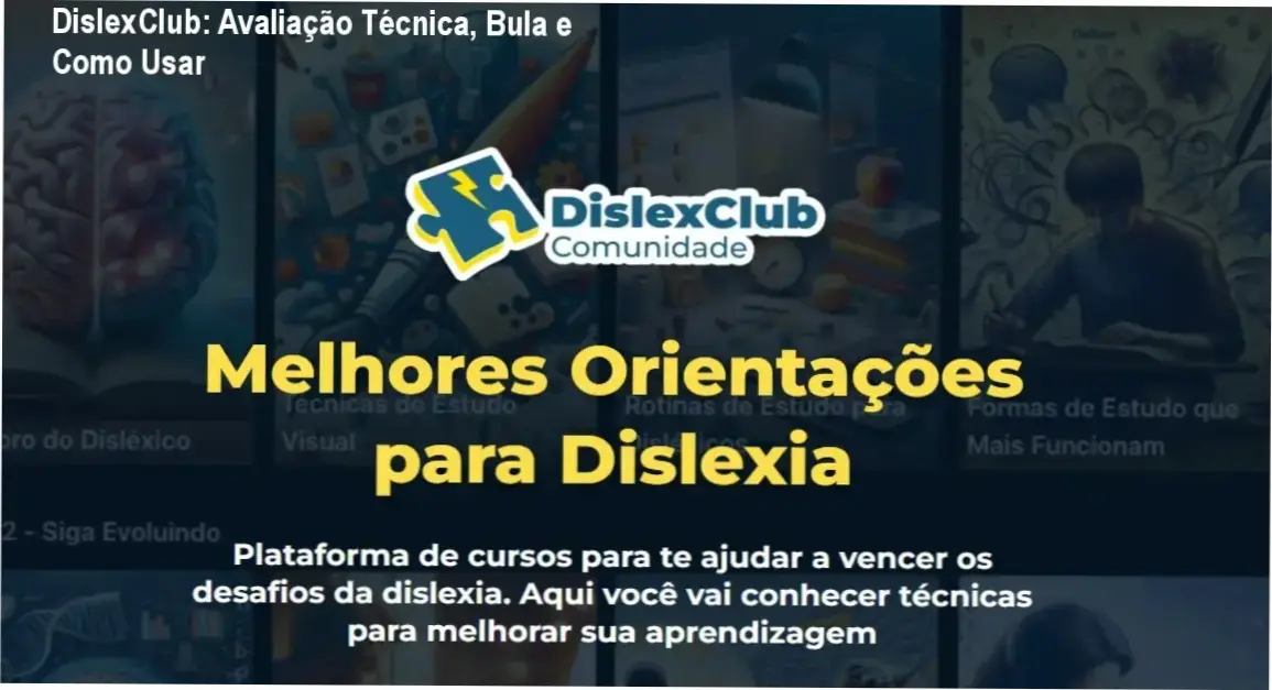 Tela do curso DislexClub mostrando bula, uso e estratégias para disléxicos