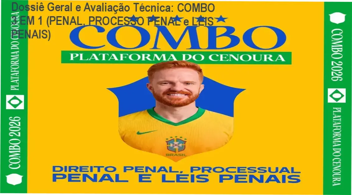 Gráfico de desempenho técnico do ecossistema COMBO 3 EM 1 (PENAL, PROCESSO PENAL e LEIS PENAIS)