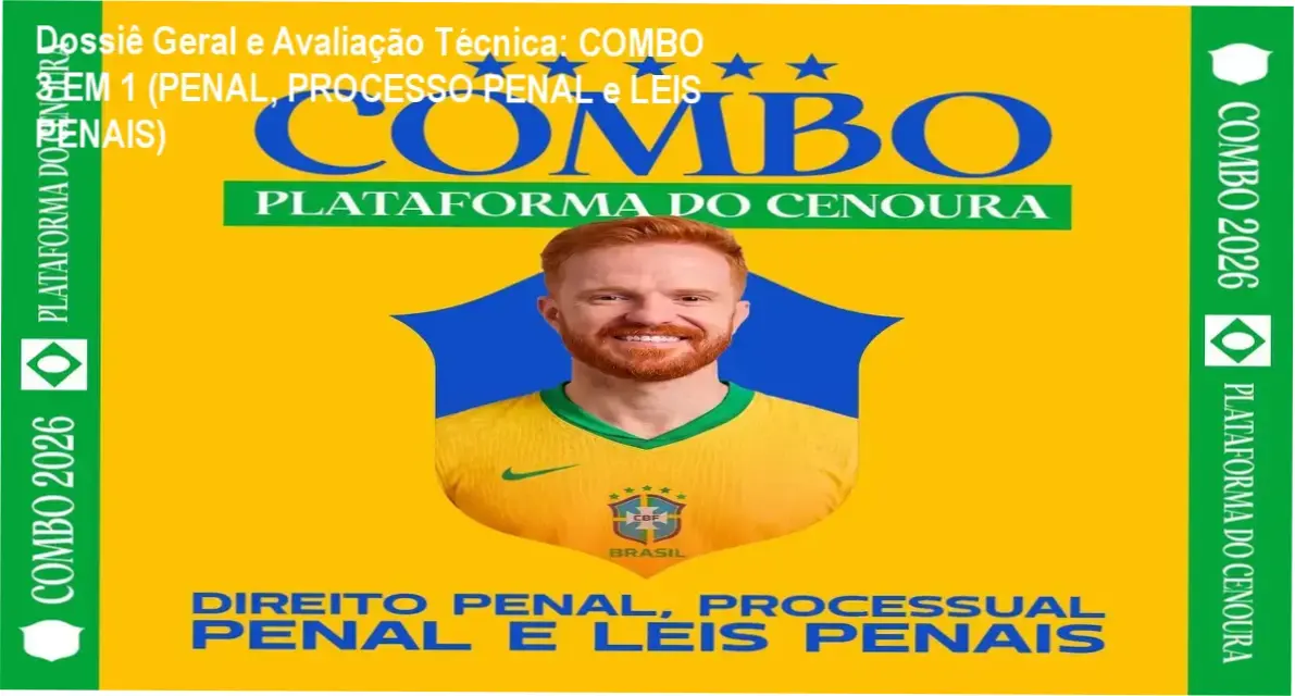 Gráfico de desempenho técnico do ecossistema COMBO 3 EM 1 (PENAL, PROCESSO PENAL e LEIS PENAIS)