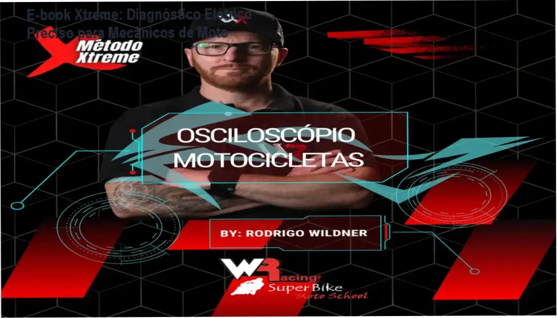 Capa do E-book Xtreme mostrando gráficos de sinais elétricos de motocicletas