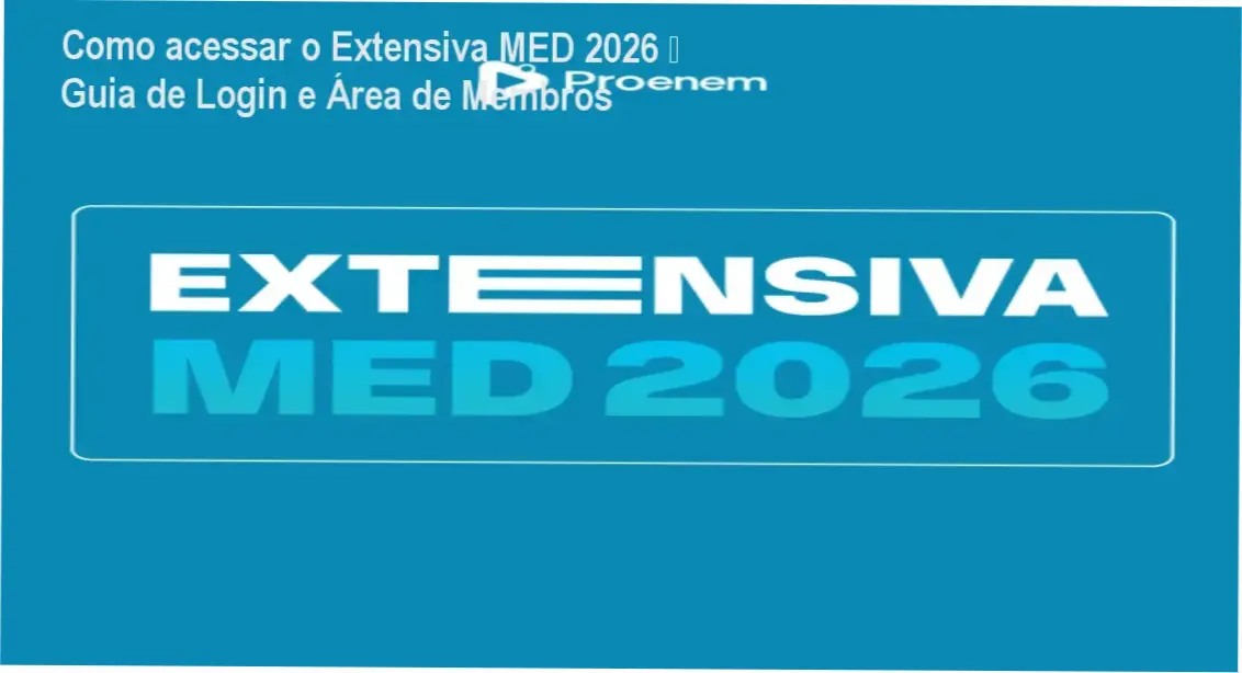 Extensiva MED 2026 login e acesso à área de membros da plataforma do aluno