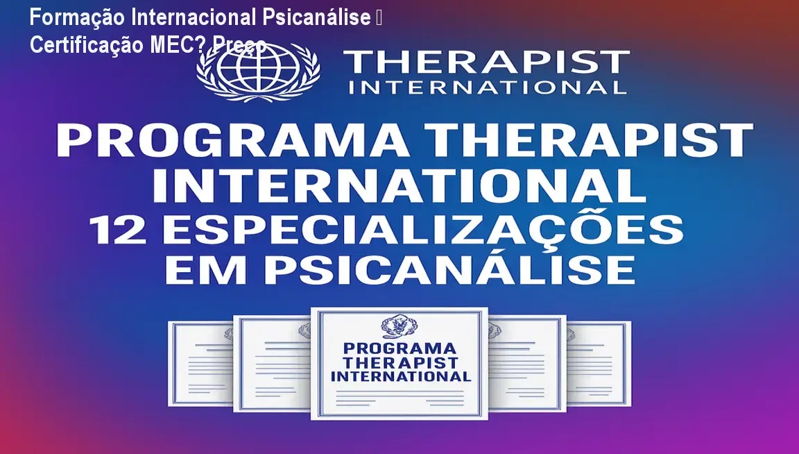 Banner da Formação Internacional em Psicanálise mostrando destaque para dúvidas sobre certificação MEC e preço promocional