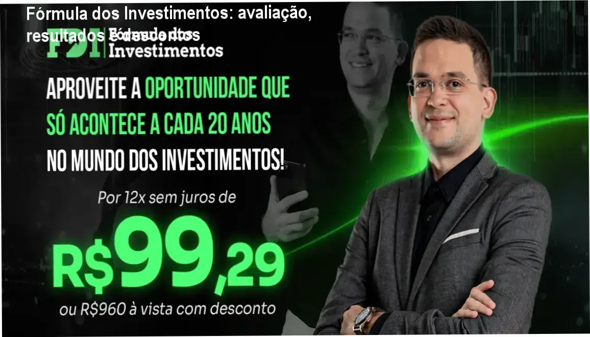 Imagem promocional do curso Fórmula dos Investimentos mostrando oferta com cupom de desconto