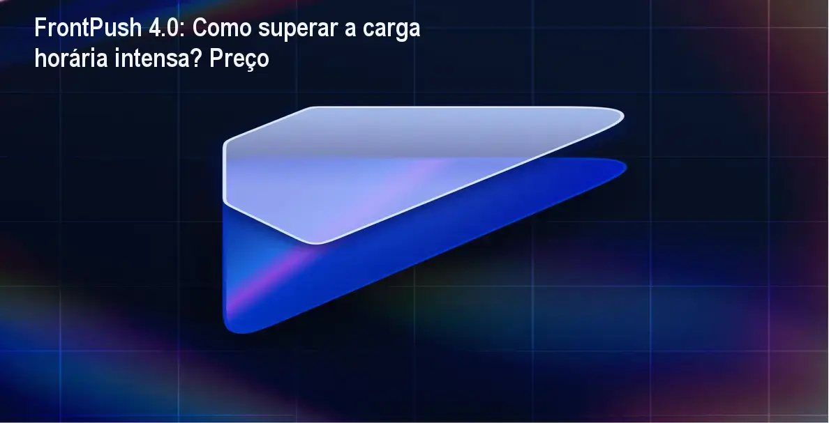 Captura de tela mostrando a carga horária do curso FrontPush 4.0 e sua proposta de integração entre UI Design, Front-End e Motion Design