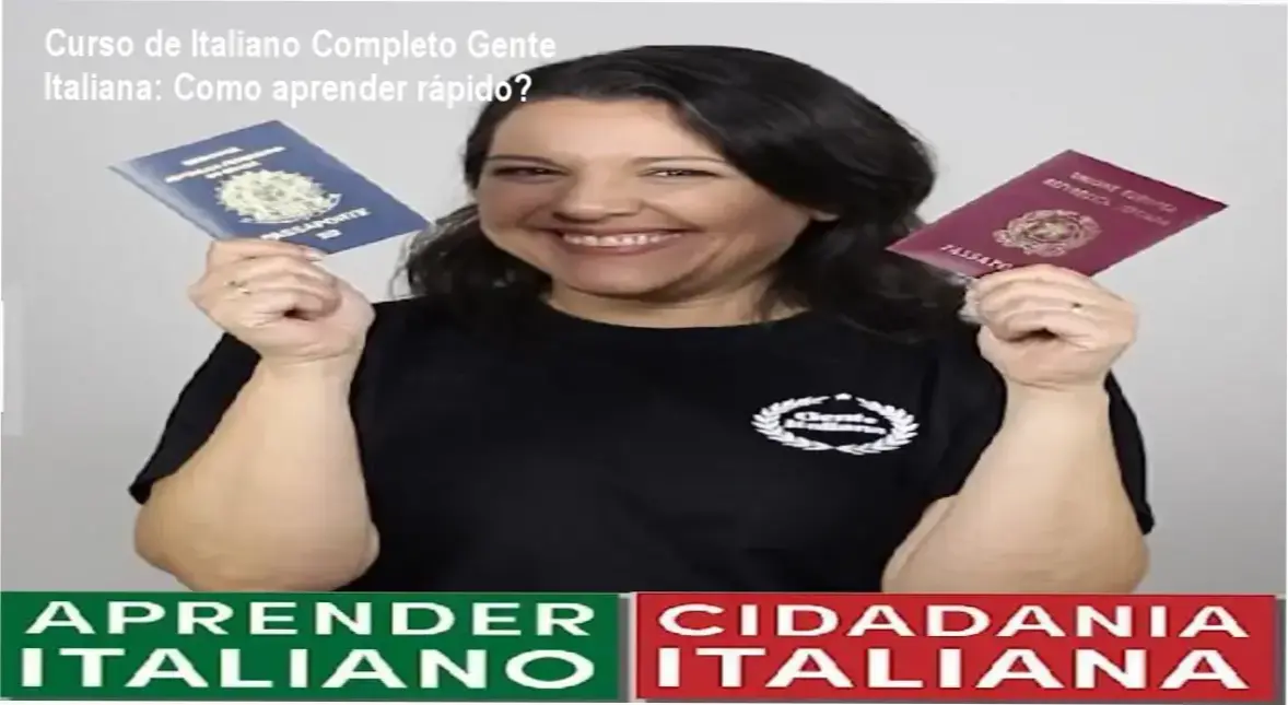Tela do Curso de Italiano Completo Gente Italiana mostrando módulos de A1 a B2