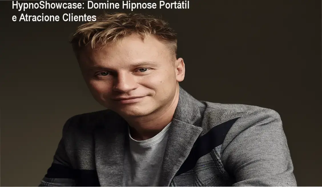 Michał Cieślakowski conduzindo demonstração de hipnose portátil com fones de interpretação simultânea