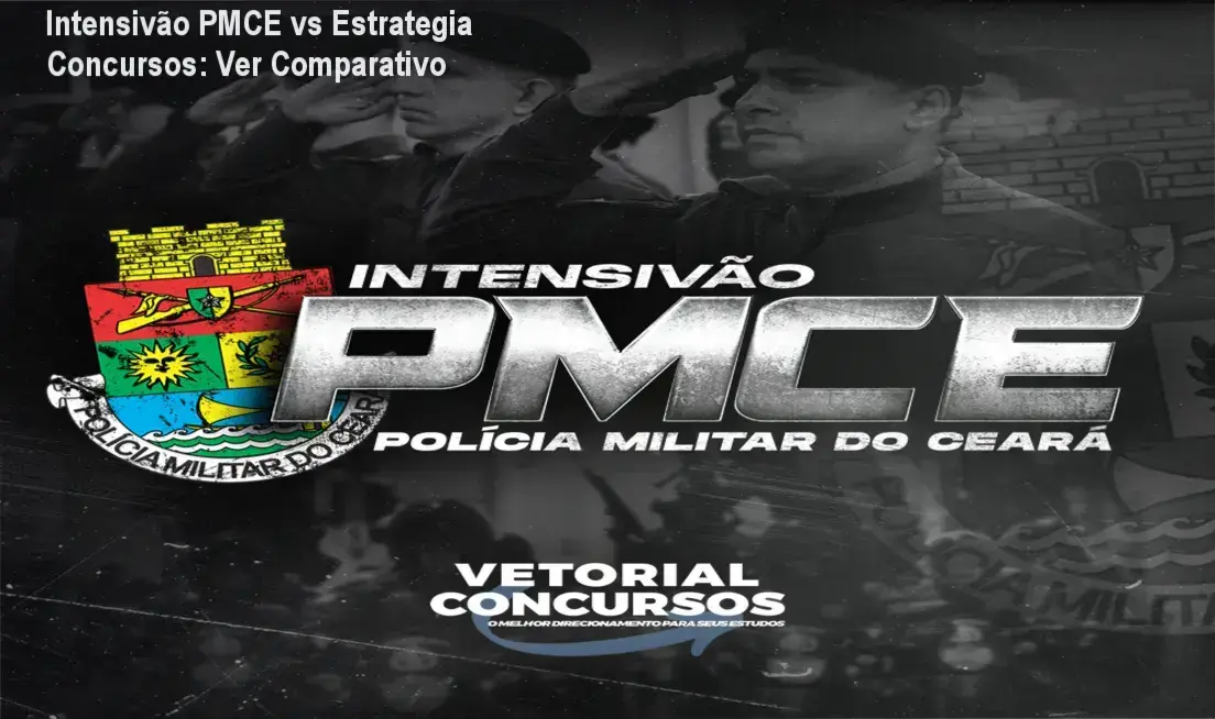 Intensivão PMCE da Vetorial Concursos comparado com Estrategia Concursos e Gran Cursos