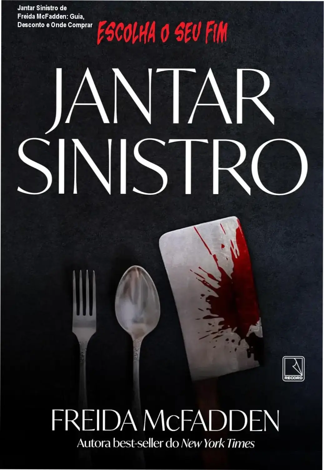 Capa do livro Jantar Sinistro de Freida McFadden com destaque para cupom de desconto