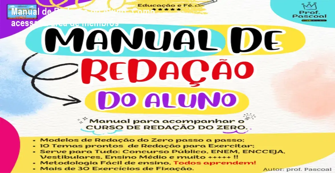 Manual de Redação do Aluno Prof. Pascoal login área de membros