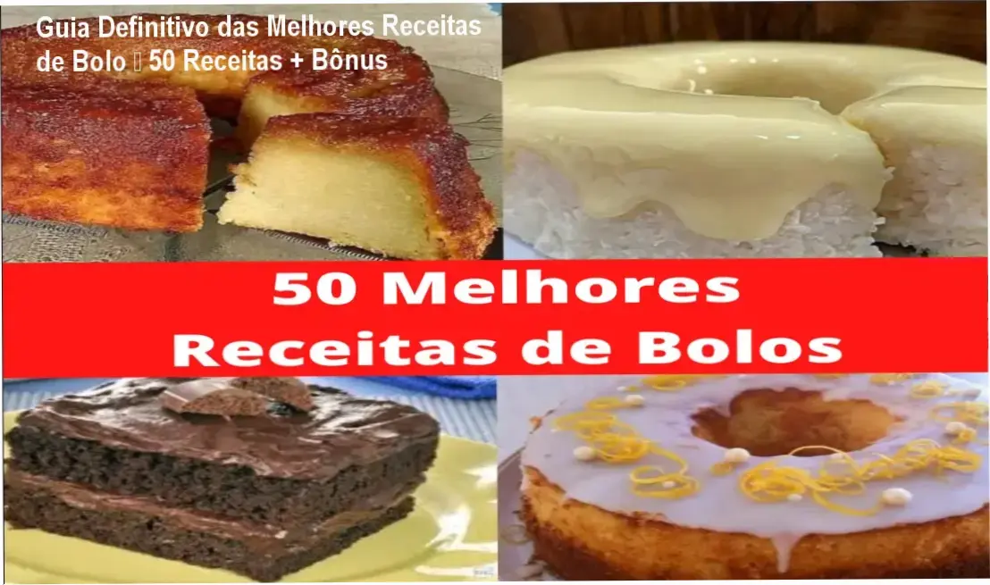 Capa do eBook Melhores Receitas de Bolo com variedade de bolos e sobremesas
