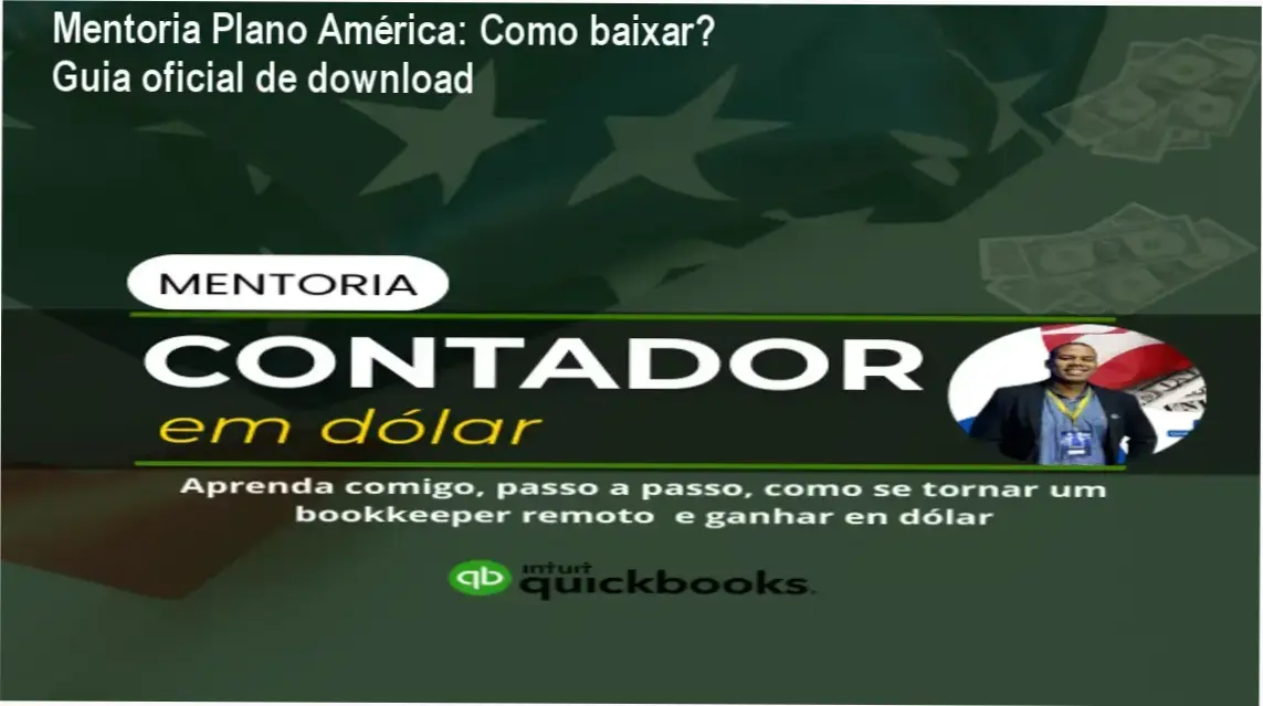 Captura de tela mostrando a página oficial de download da Mentoria Plano América