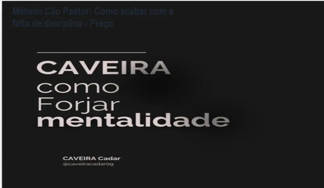 Capa do curso Método Cão Pastor mostrando disciplina militar aplicada ao desenvolvimento pessoal