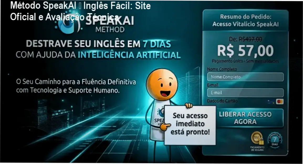 Método SpeakAI – Inglês Fácil página oficial para compra segura