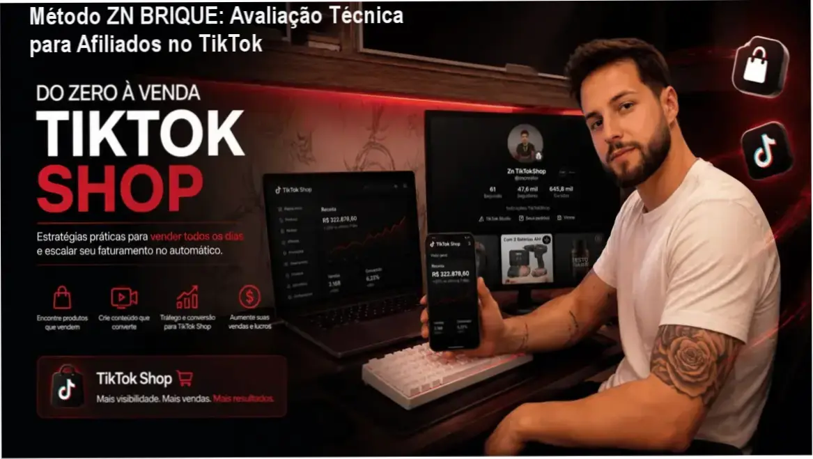 Capa do ebook Método ZN BRIQUE mostrando estratégias de afiliado no TikTok