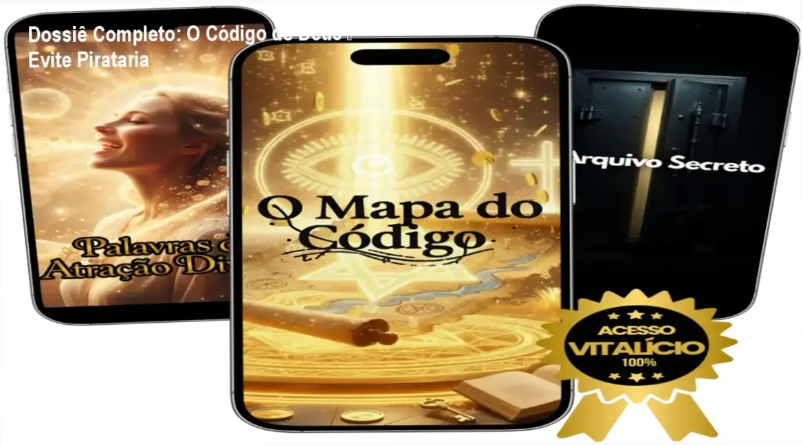 Capa do curso O Código de Deus mostrando acesso vitalício e garantia contra pirataria