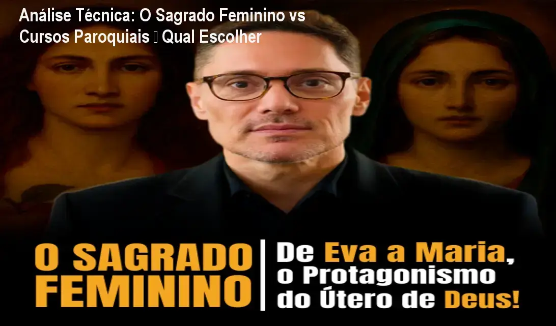 Comparativo visual entre O Sagrado Feminino e cursos de teologia tradicionais