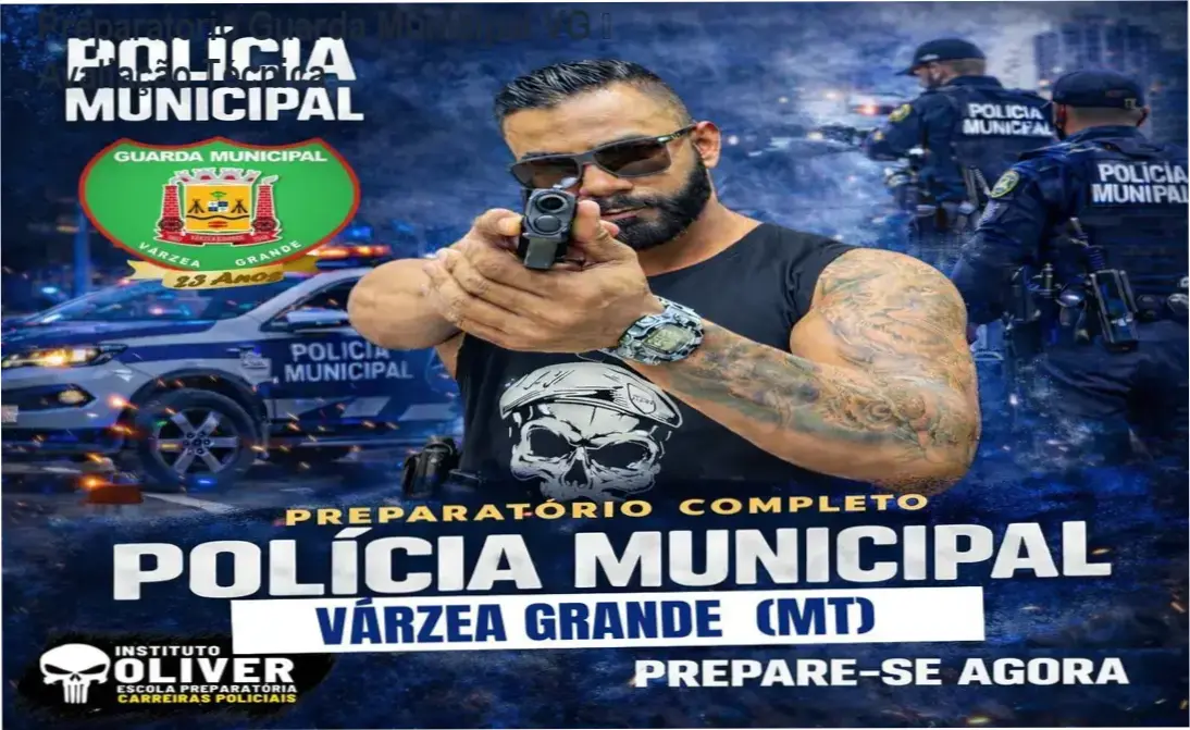 Imagem do review do Preparatório Guarda Municipal de Várzea Grande, destacando conteúdo completo e preparação para todas as fases do concurso.