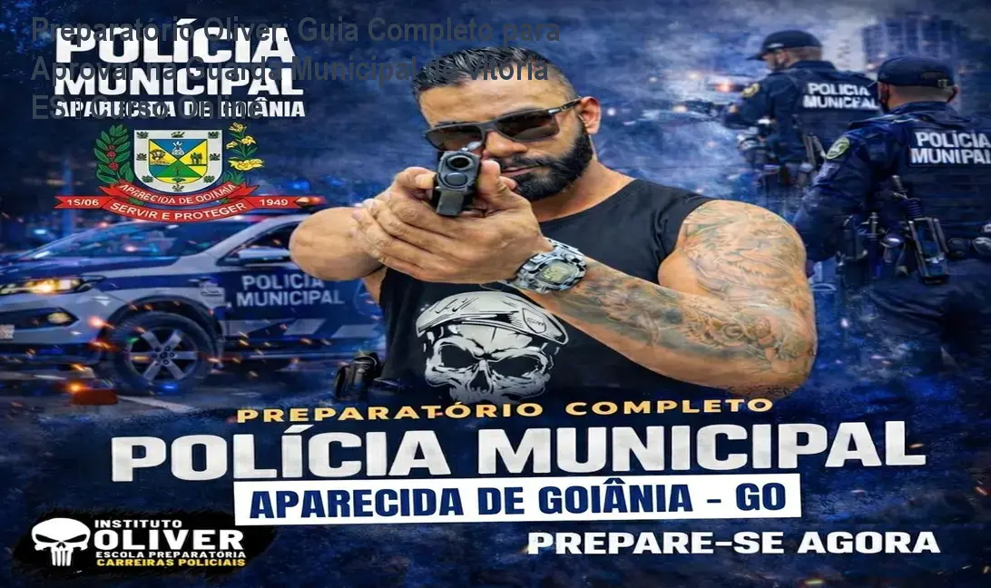 Imagem do curso preparatório Oliver para Guarda Municipal de Vitória ES mostrando material de estudo e exercícios físicos