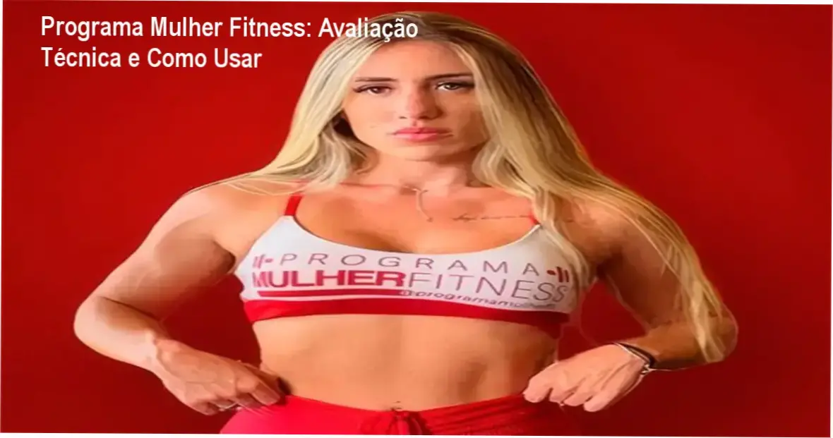 Tela do aplicativo do Programa Mulher Fitness mostrando treinos e plano alimentar para mulheres